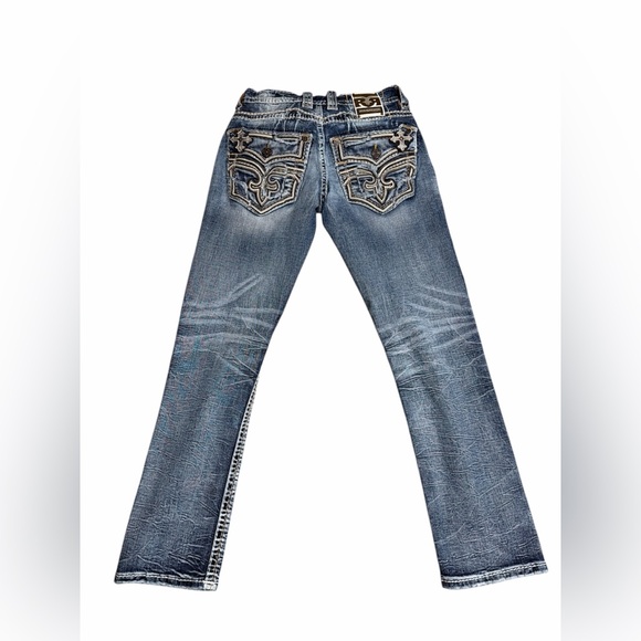 Men’s Blue Embellished Jeans Rock Revival